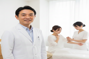 医師が坐骨神経痛の説明をする 医師が坐骨神経痛の説明をする